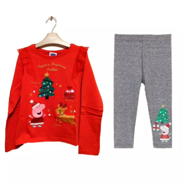 Set outfit e leggings Next Christmas Peppa Pig ragazze età 6-7 anni Natale