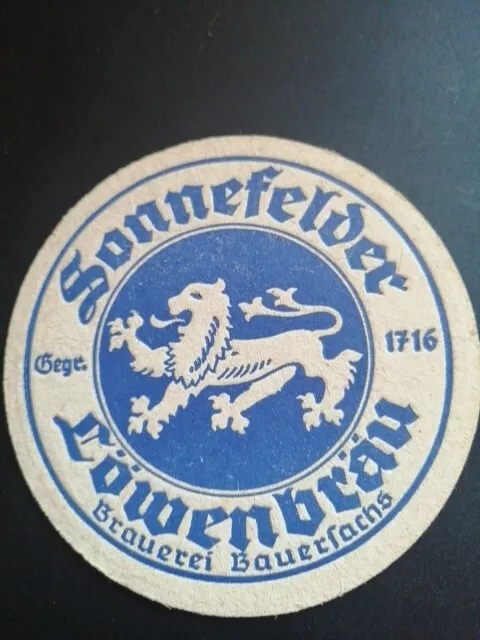 Alter Bierdeckel Sonnefelder Löwenbräu Brauerei Bauersachs