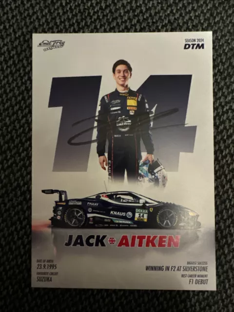 Handsignierte Autogrammkarte Jack Aitken Emil Frey Racing Ferrari 296 DTM 2024