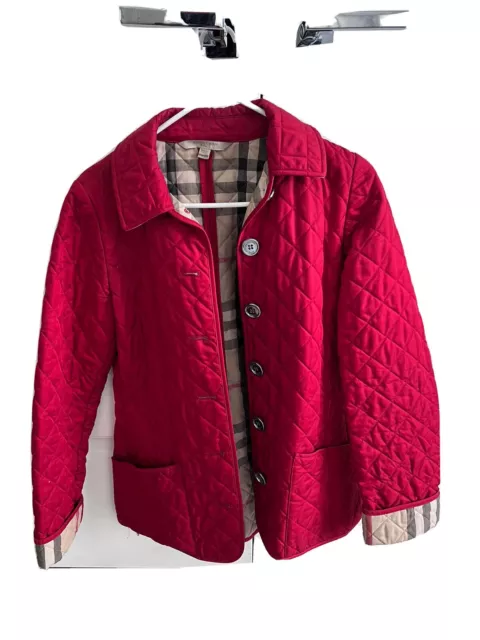 Burberry Brit Quilted Red Jacket Size XS