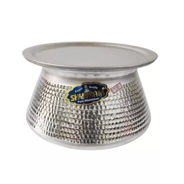 Aluminum Hammered Finish Cookware Biryani Handi With Lid Set of 1 (10 Liters).