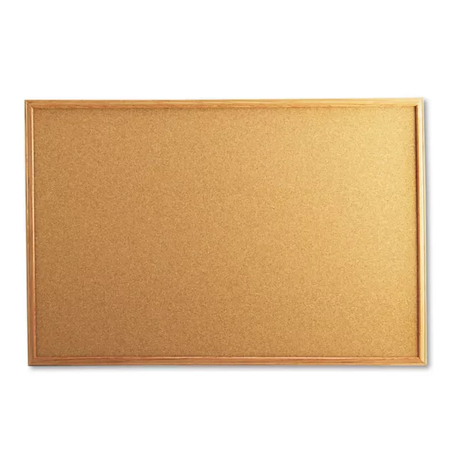 Universal Unv-43603 Cork Board With Oak Style Frame 36" X 24" Natural Finish