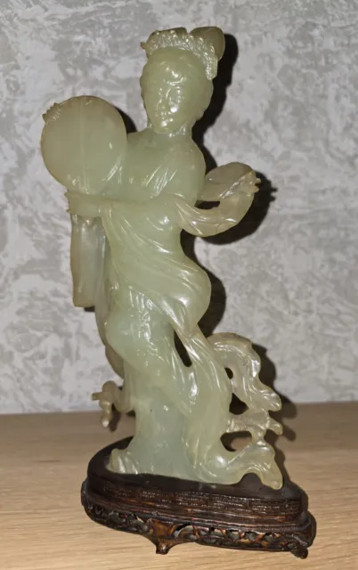 Chinesische Jade Dame Figur carving Figure skulpture, Hardstone Statue, Jadeit