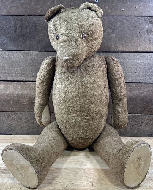 ANTIQUE STRAW MOHAIR Stuffed Teddy Bear Early 1900’s $426.56 - PicClick CA