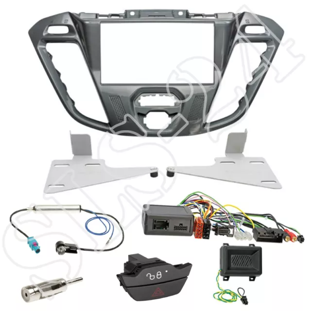 Ford Transit Tourneo Custom Doppel-DIN Blende pegasus + JVC Lenkradinterface Set