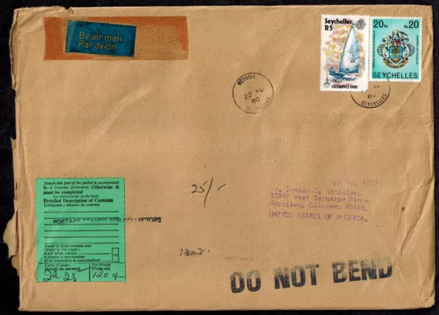 Seychelles 1980 Postal Agency Cover to Collector