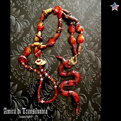 luxury jewelry necklace vintage style pendant woman locket beaded layered snake