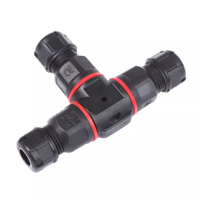 Conector impermeable IP68 en forma de T 3 pines 250V 24A Cable de alambre