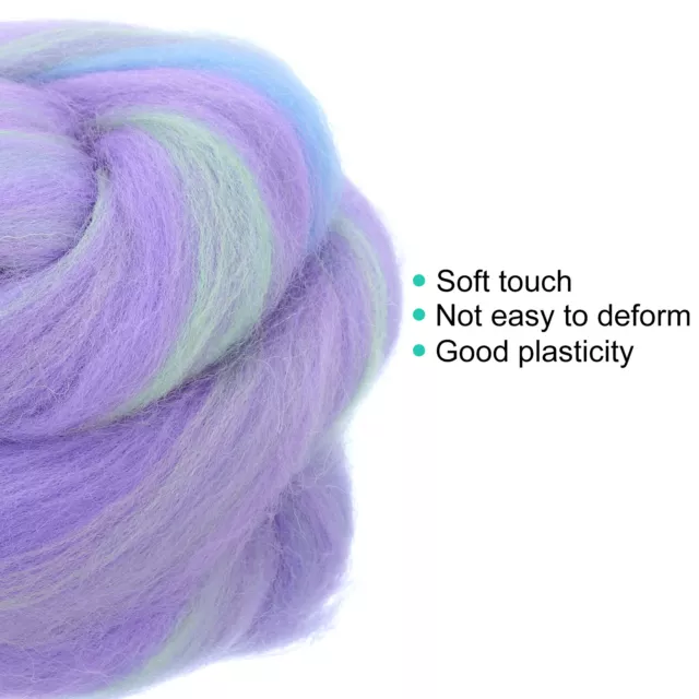 Needle Felting Wool, 1.76oz Wool Roving Yarn, Mixed Colors 3