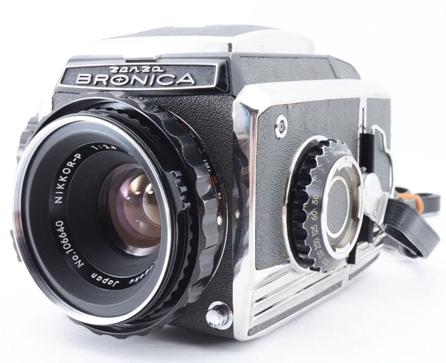 Read "EXC+5 Case" Zenza Bronica S2 6x6 Body + Nikkor P 75mm 2.8 Lens JAPAN 6651
