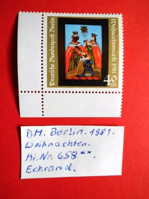 BM. Briefmarken Berlin 1981 Weihnachten Mi. Nr. 658** mit Eckrand