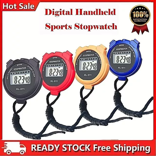 Digital Handheld Sports Stopwatch Stop Watch Timer Alarm Counter UK Seller