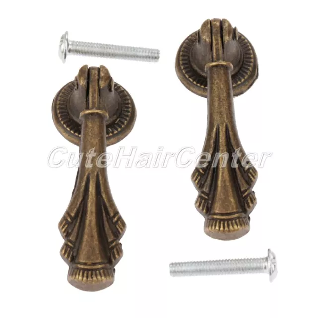 2x Cabinet Door Knob Furniture Wardrobe Cupboard Drawer Drop Pull Handle 19*60mm