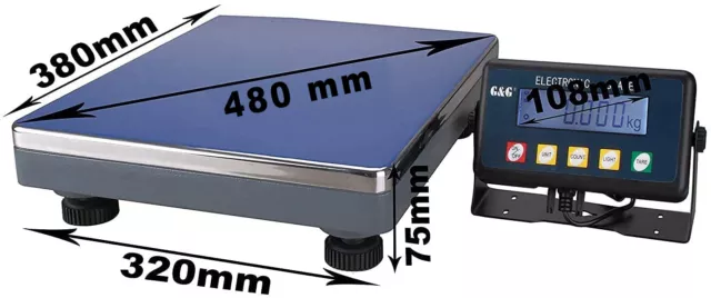 G&G PSE 75kg/5g-150kg/10g-200kg-300kg  Paketwaage robuster Unterbau aus Aluminum 3