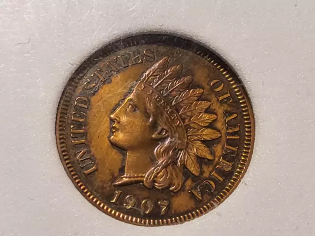 1907 Indian Head Cent - PROOF - PF RB  38