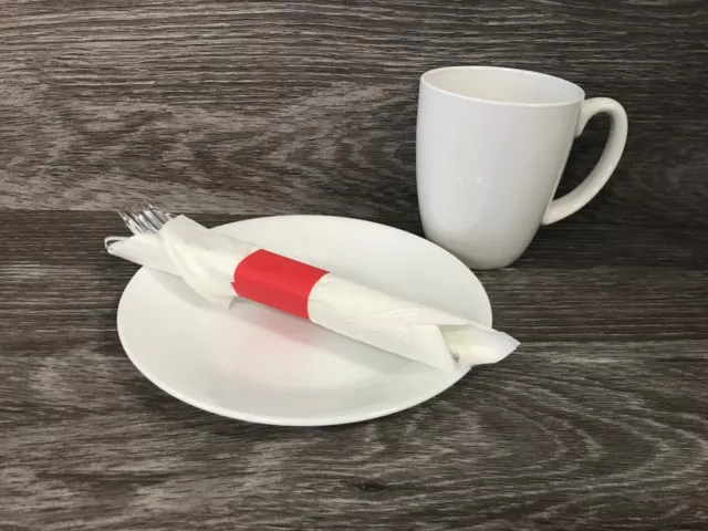 4.25 x 1.5 Red Napkin Bands (500) Self Adhesive Ships Free ($0.016/pc)