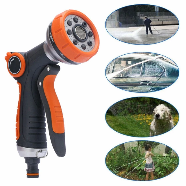 Gartenbrause mit 8 Funktionen Handbrause Wasserbrause Gartendusche Düse Spritze