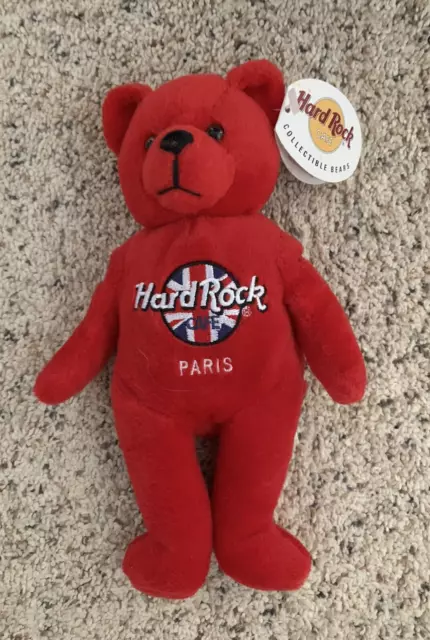Hard Rock Cafe Paris 9" Collectible Bear Red - Rita Beara - c2000
