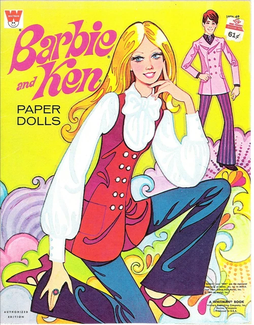 Vintage Uncut 1970 'Barbie & Ken' Paper Dolls~#1 Reproduction~Nostalgic/Colorful