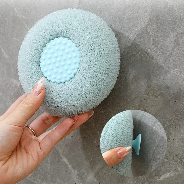 Sucker Bath Ball Shower Scrubber Bath Flower Ball Massage Ball Rubbing Tool BII
