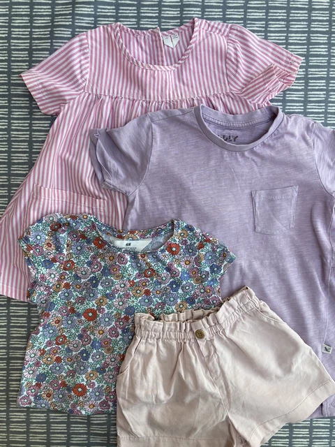 ARKET H&M KIDLY baby toddler girl's bundle dress, shorts, t-shirt 12-24 Months 