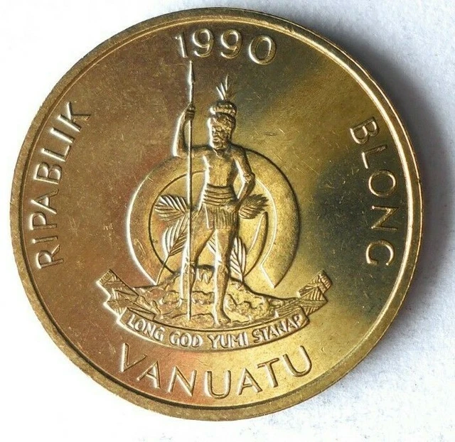 1990 VANUATU 2 VATU - AU/UNC GEM - Great Coin - FREE SHIP - Bin SSS