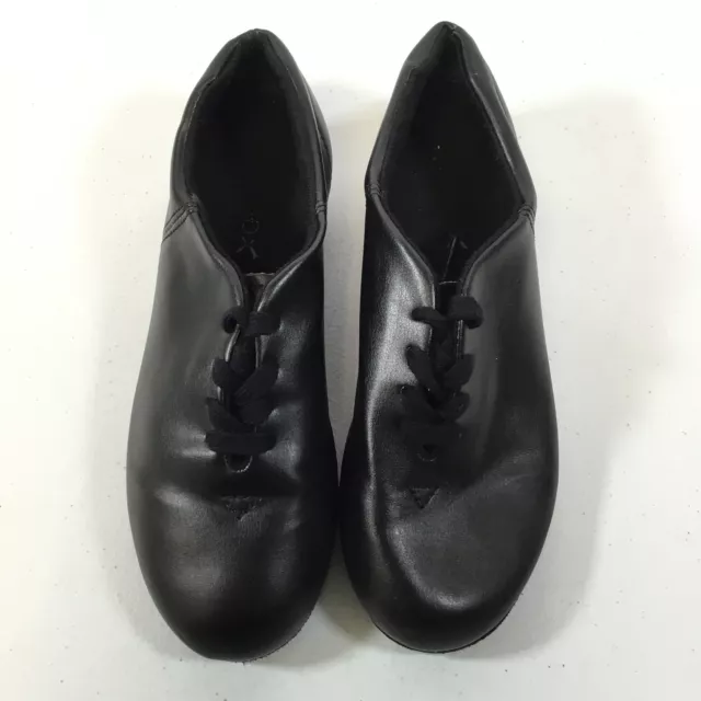 Capezio Girls Fluid CG17C Black Lace Up Tap Dance Shoes Size 2.5 Used