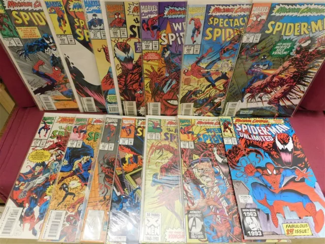 Spider-Man Maximum Carnage 1-14 Marvel Comic Arc Set Complete Venom 1993 Vf/Nm