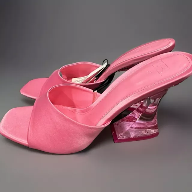ZARA VINYL MULES Heels Open Toe Sandals Shoes UK Size 6 colour Pink 29.95 PicClick UK