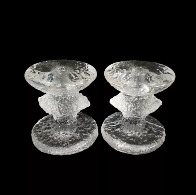 Iittala Finland Festivo Set Of 2 Candle Holders By Timo Sarpaneva, Signed TS