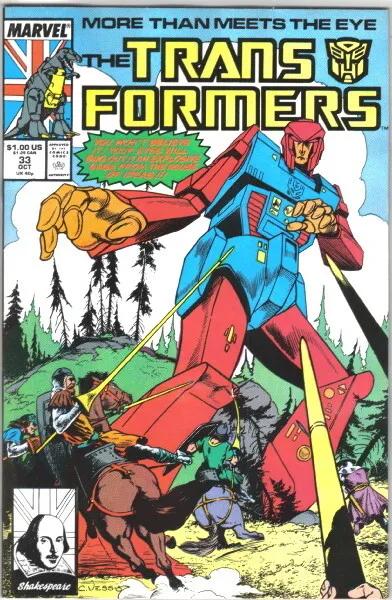 The Transformers Comic Book #33 Marvel Comics 1987 VERY HIGH GRADE NEW UNREAD