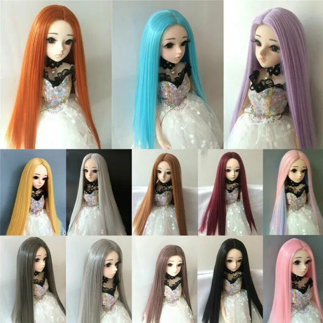 Dolls Wigs Straight Hair for 1/3 1/6 1/8 BJD Doll Replacement Accessories DIY