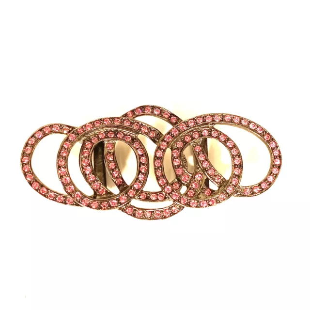 OSCAR DE LA RENTA Womens Jeweled Loops Belt Buckle Pink 3/4in