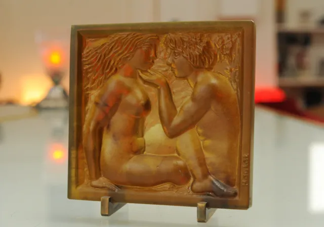 Daum & Pierre Roulot - Pâte de verre ambrée : l’ Eden (1983) Numéroté 6/200