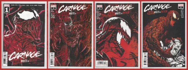 CARNAGE BLACK WHITE AND BLOOD #1 2 3 4 COMPLETE SET 1st PRINT Marvel 2021 NM- NM