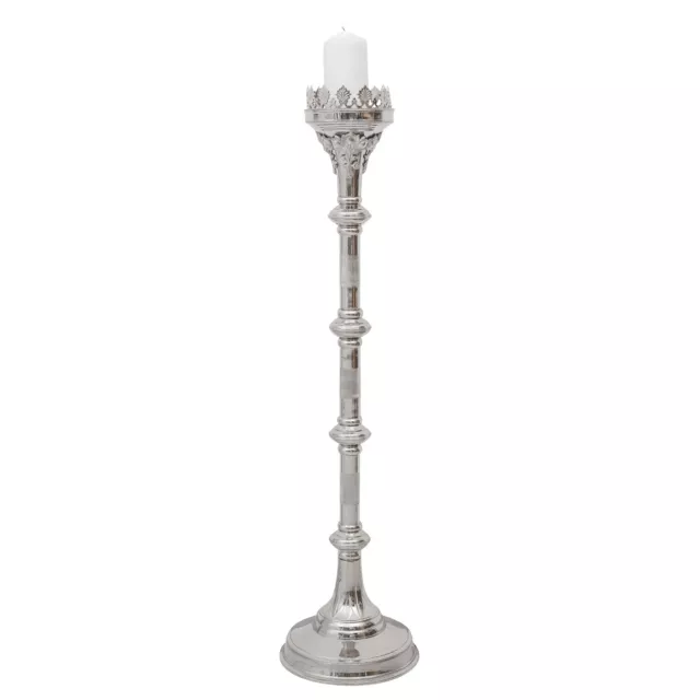 Kerzenleuchter 102cm Altarleuchter Kerzenständer Kirche Altar Antik-Stil silber 3