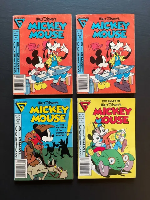 Mickey Mouse Comics Digest #s 1,3,3,5 (Gladstone, 1986) Fine to VF