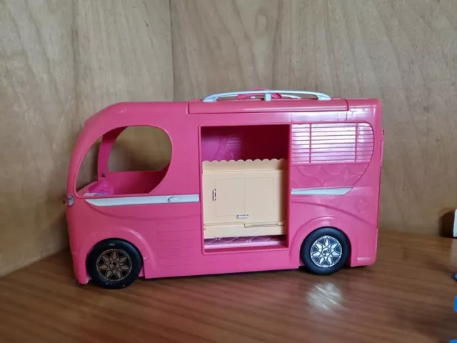 BARBIE Pop Up Dream Camper RV Pink Bus Motor Home 2014 3