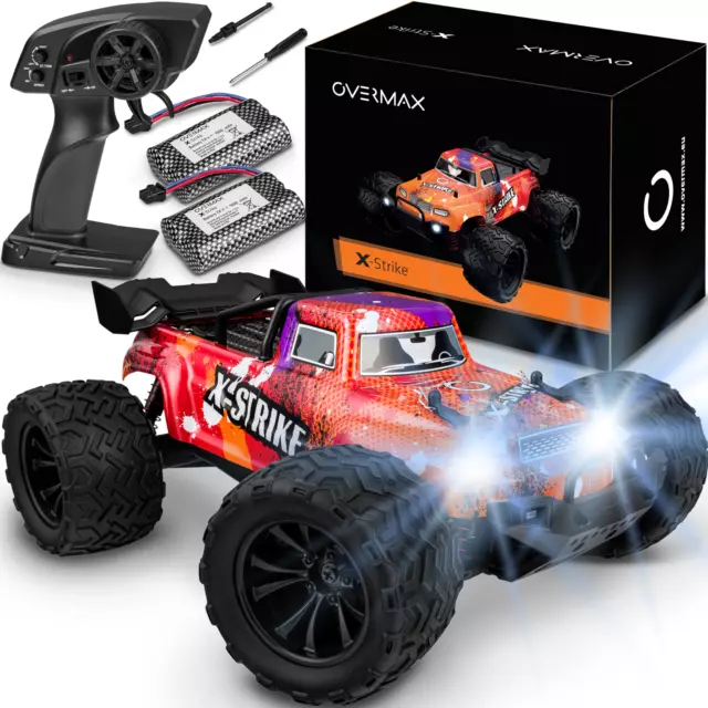 Ferngesteuertes Auto Monster Truck OVERMAX X-Strike 1:16 45 km/h 4WD 2x 1500mAh