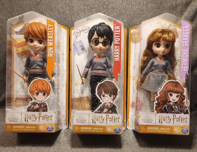 Harry Potter Ron Weasley Hermoine Granger Figure Doll 8 inch Wizarding World