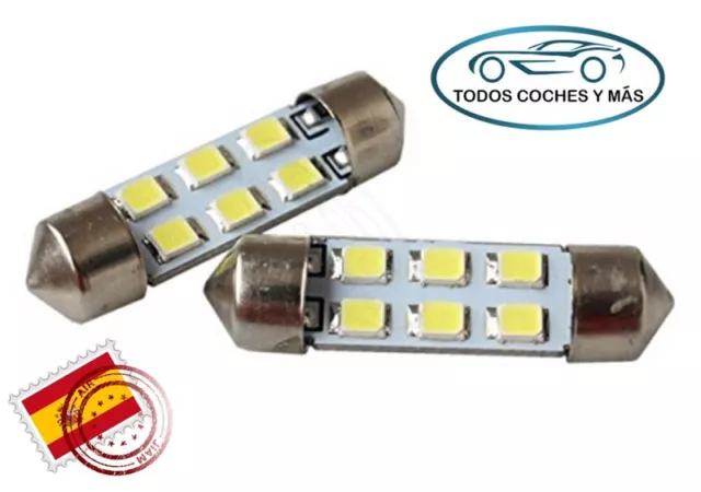 5 X Bombillas Led Coche Festoon C5W 41Mm 42Mm 8 Smd 2835 Interior Matricula