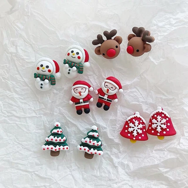 Weihnachtsharz Ohrringe Ohrringe Weihnachtsmann Schneemann Baum Rentier Weihnachtsgeschenk