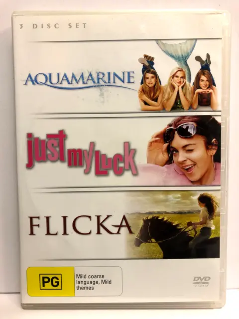 Aquamarine - Just My Luck - Flicka. 3 Movie Set. 3 Disc Dvd