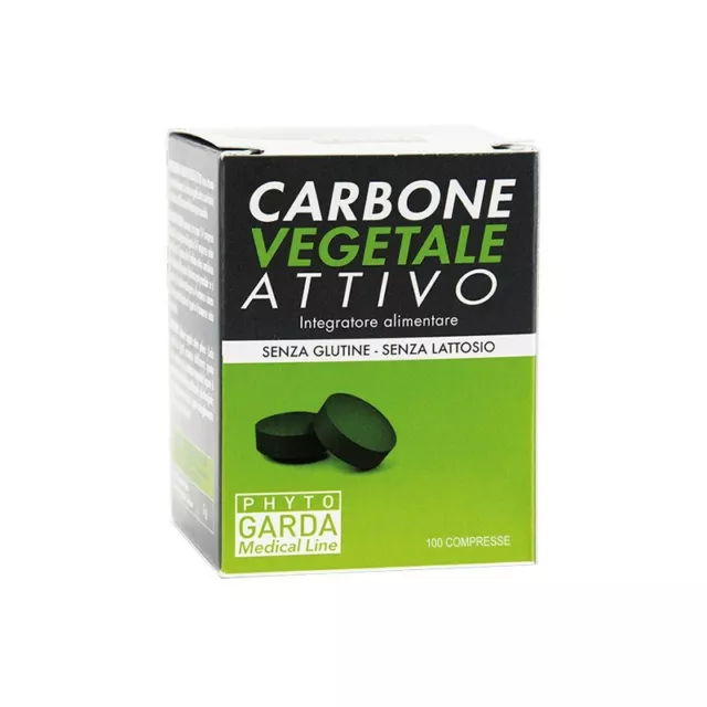 PHYTO GARDA Carbone Vegetale Attivo - Intestinal Health Supplement 100 tablets