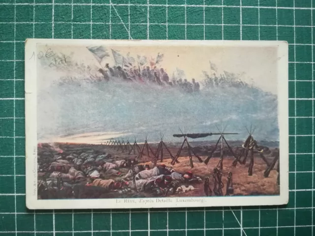 vc050 CPA WW1 Dessin Le rêve Detaille Au Bon diable G Royer Chalons sur Marne