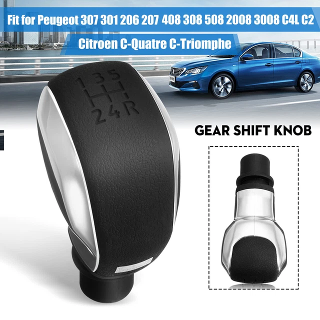 Pommeau De Levier De Vitesse Noir ABS - Compatible Peugeot 208, 308, 508, 2008, 3008 Et Citroën C2, C3, C4, C5 - 9