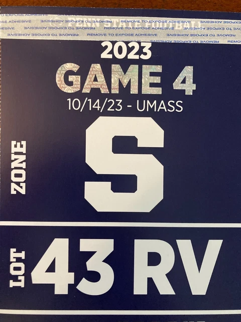 Penn State Homecoming RV Pass vs. UMass, Preferred Lot 43