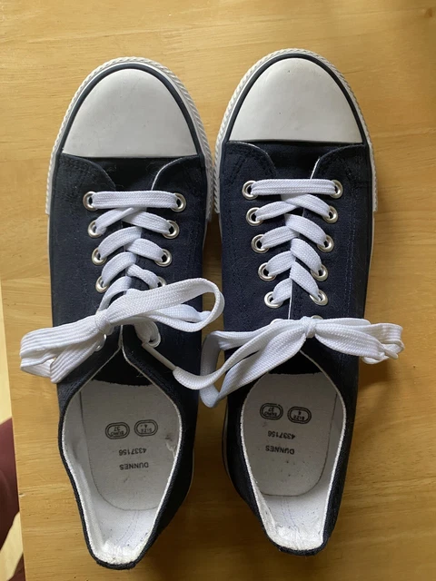 DUNNES STORES CONVERSE Style Pumps Size Uk 4 Navy only worn once