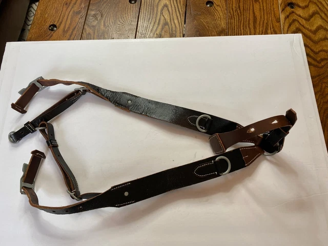 Quality Reproduction USED WW2 German Army Leather Equipment Y-STRAP Suspenders