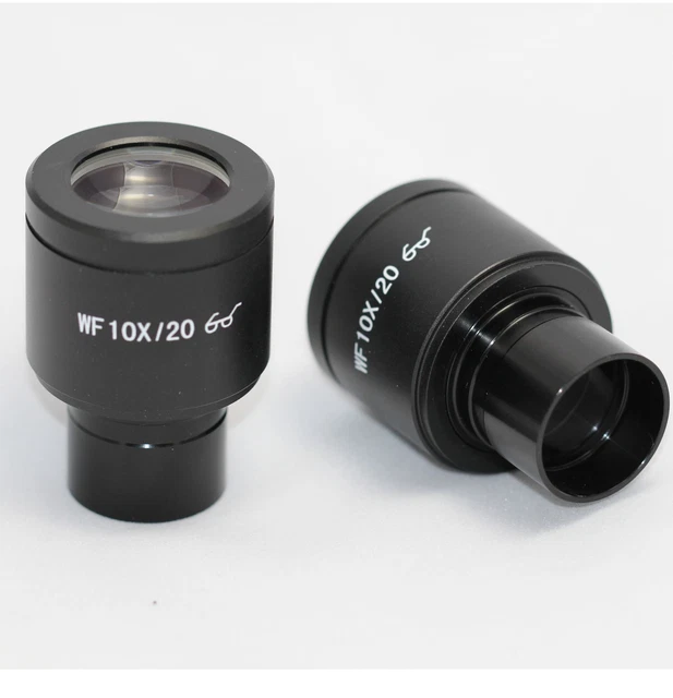 Pair WF10X Rubber Eye Guards High Eyepoint Biological Microscope Eyepiece 23.2mm